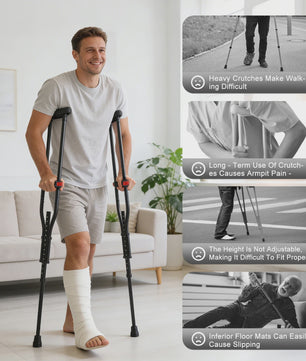 Folding Medical Elbow Crutches, Arms Crutches,Young People Orthopedic Mobility Aids Walking Stick Portable Forearm Crutches Pair