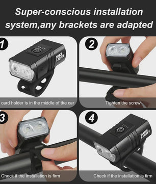 BK02 Fietslamp T6 LED USB Oplaadbaar - 6 Modi MTB Fietsverlichting Koplamp