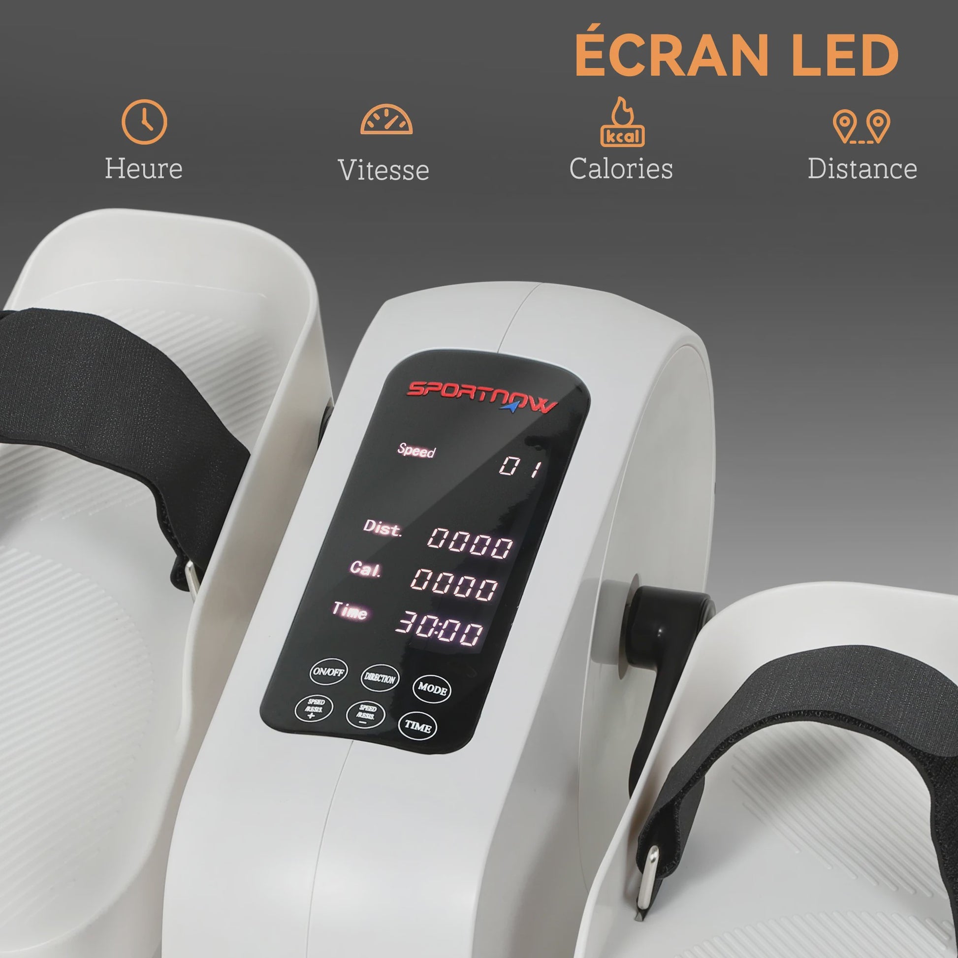 SPORTNOW Mini Hometrainer met LCD, Afstandsbediening en 12 Snelheden - Draagbaar & Stil