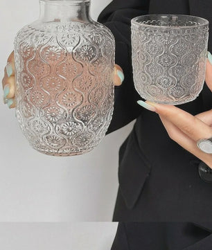 Vintage Glazen Theepot & Nachtkan Set - Stijlvol voor Water, Sap & Koffie