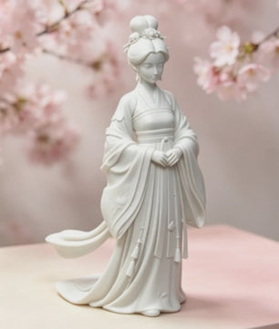 Elegant Chinees Hanfu Damesbeeldje - Oosterse Sculptuur 12cm