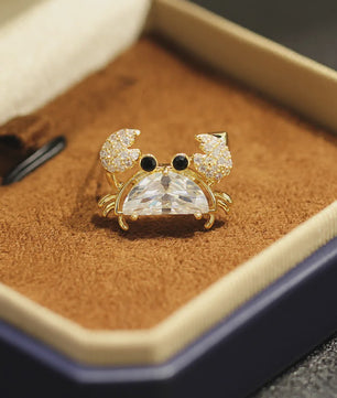 Unieke Krab Broche met Gekleurde Zirkonia - Stijlvol Dames Accessoire