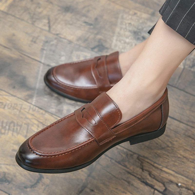 Klassieke Heren Leren Loafers - Stijlvolle Business & Casual Schoenen