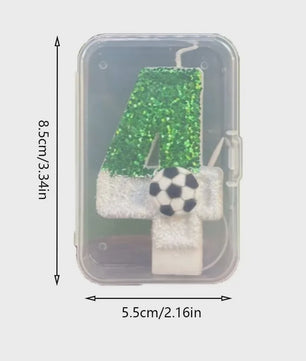 Voetbal Cijfer Kaarsen - Glitter & Graduele Kleurverandering - Verjaardag Decoratie
