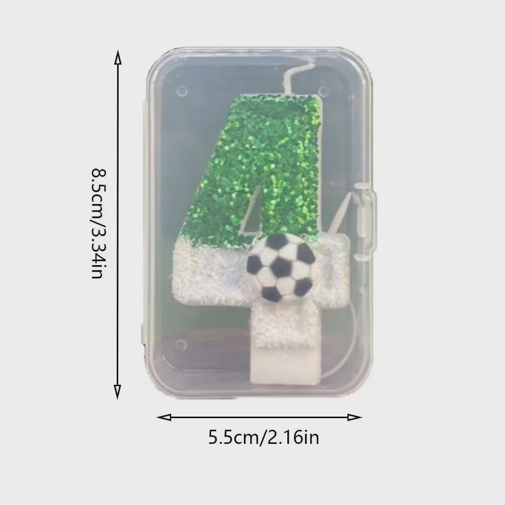 Voetbal Cijfer Kaarsen - Glitter & Graduele Kleurverandering - Verjaardag Decoratie