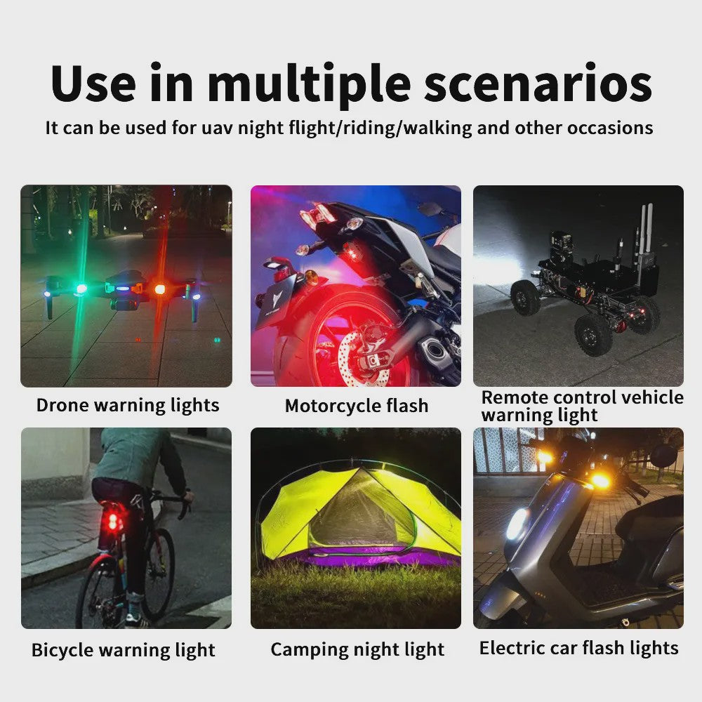 Universeel Mini LED Waarschuwingslicht - 7 Kleuren & 22 Modi - USB Oplaadbaar