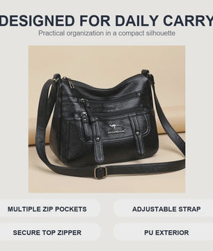 Modieuze Leren Moeder Tas - Grote Capaciteit Schoudertas & Crossbody voor Dames