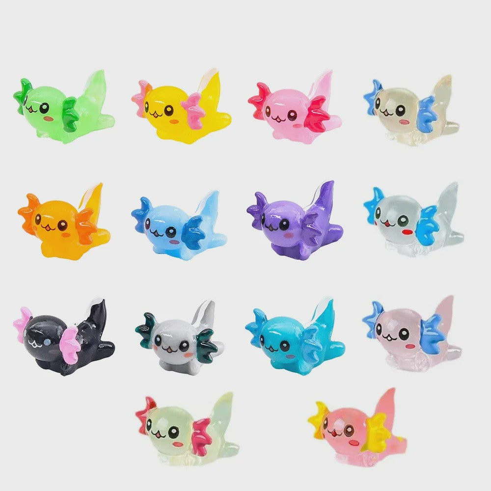 Set van 10-30 Mini Axolotl Beeldjes - Schattige Hars Figuurtjes voor Tuin, Aquarium & Decoratie