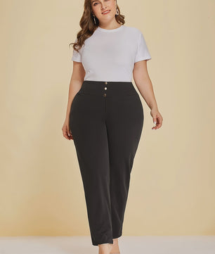 Dames Plus Size Gebreide Pantalon met Split - Comfortabel & Stijlvol voor Herfst/Winter
