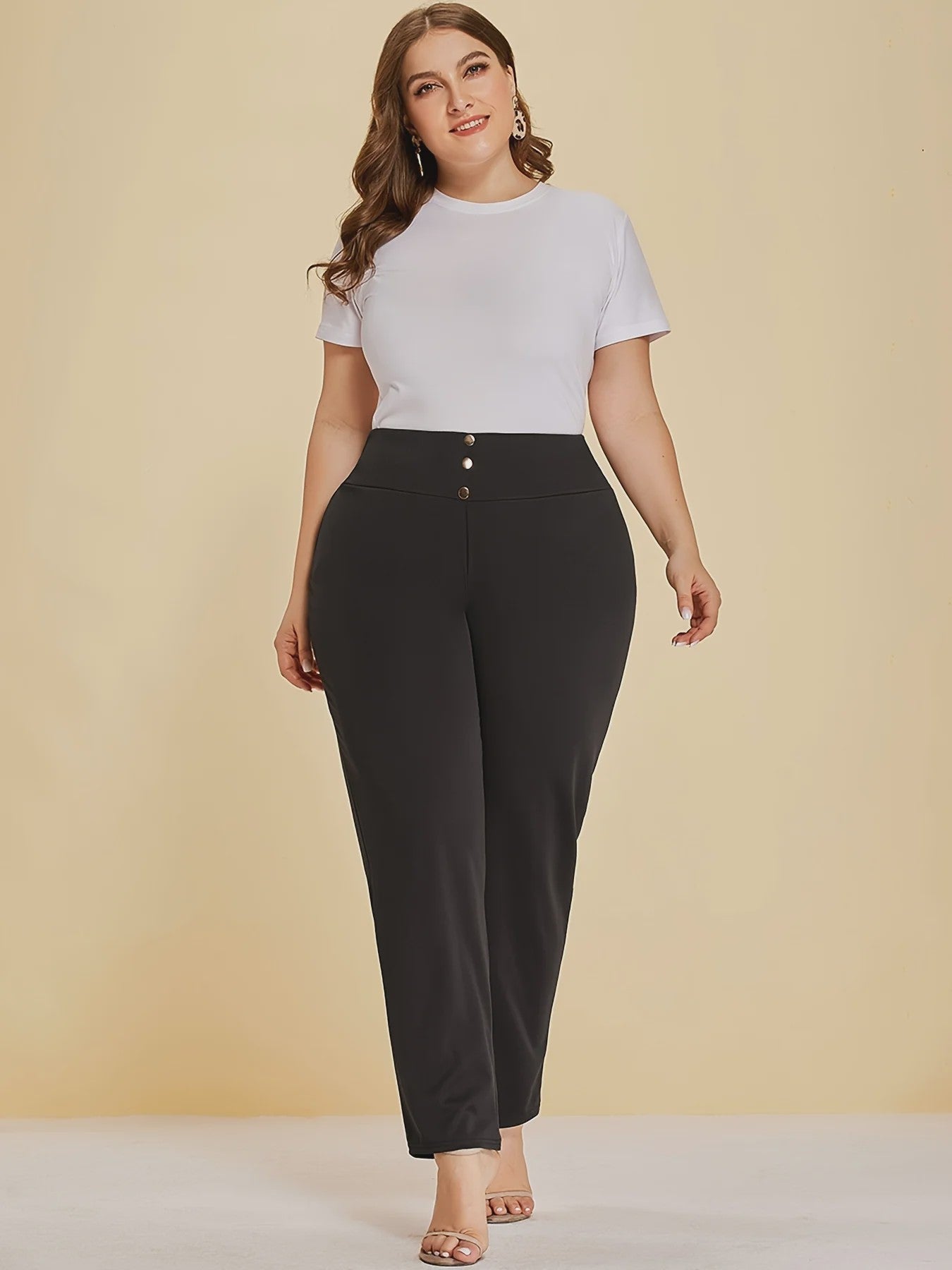 Dames Plus Size Gebreide Pantalon met Split - Comfortabel & Stijlvol voor Herfst/Winter