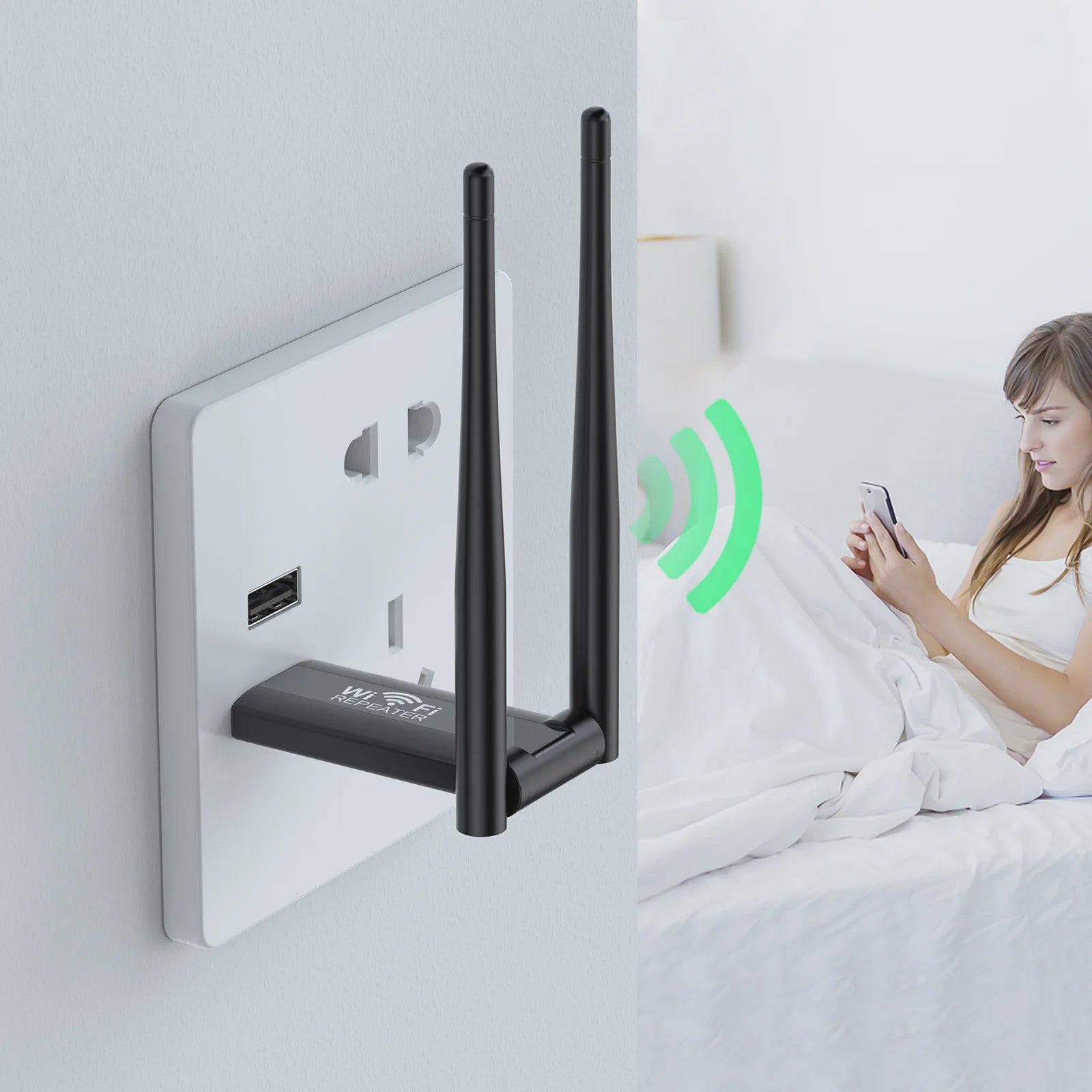 300Mbps Draadloze WiFi Repeater & Extender met USB - Vergroot je Wi-Fi Signaal