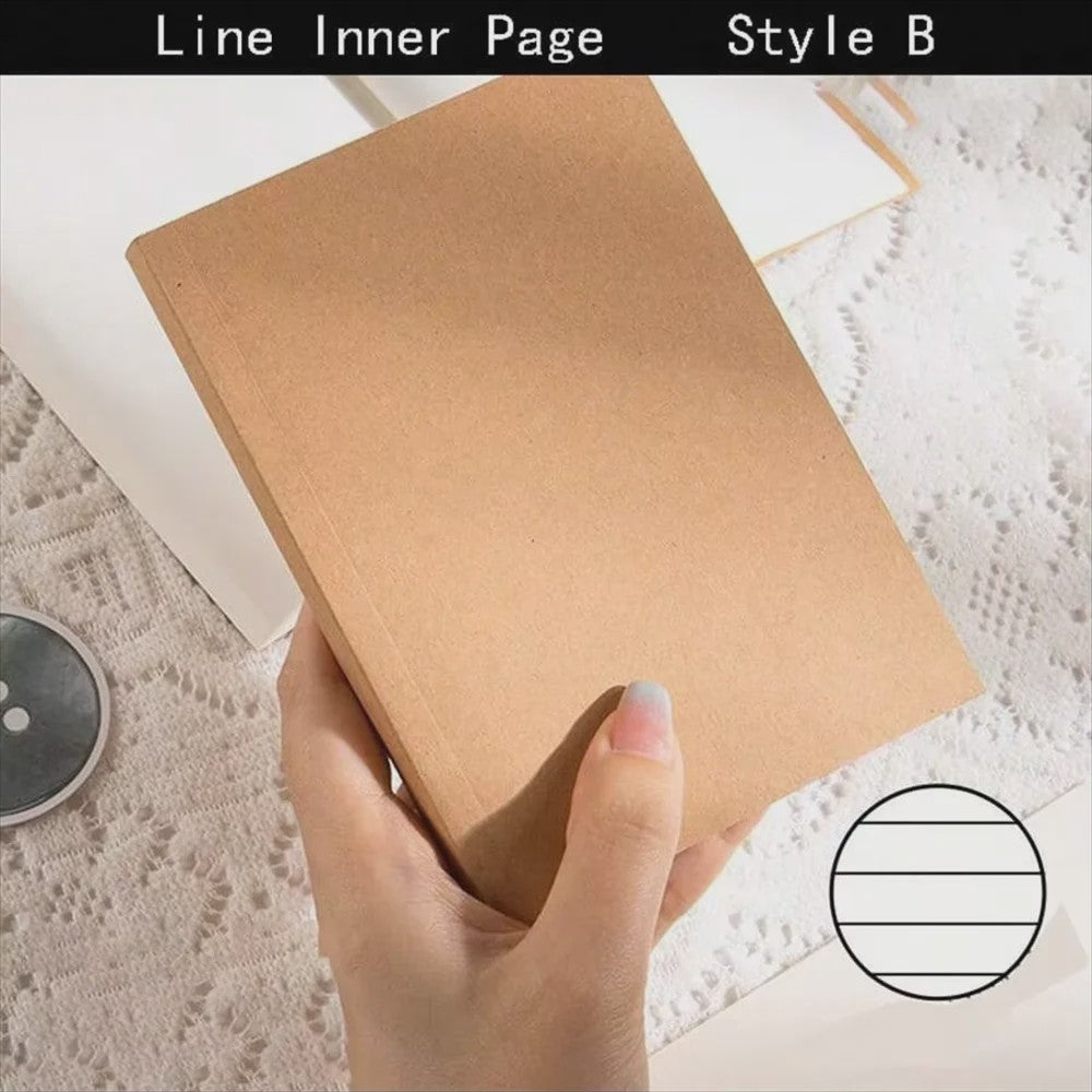 A6 Notitieboekje met Dik Papier - Lijn, Blanco, Grid - Kraft Cover