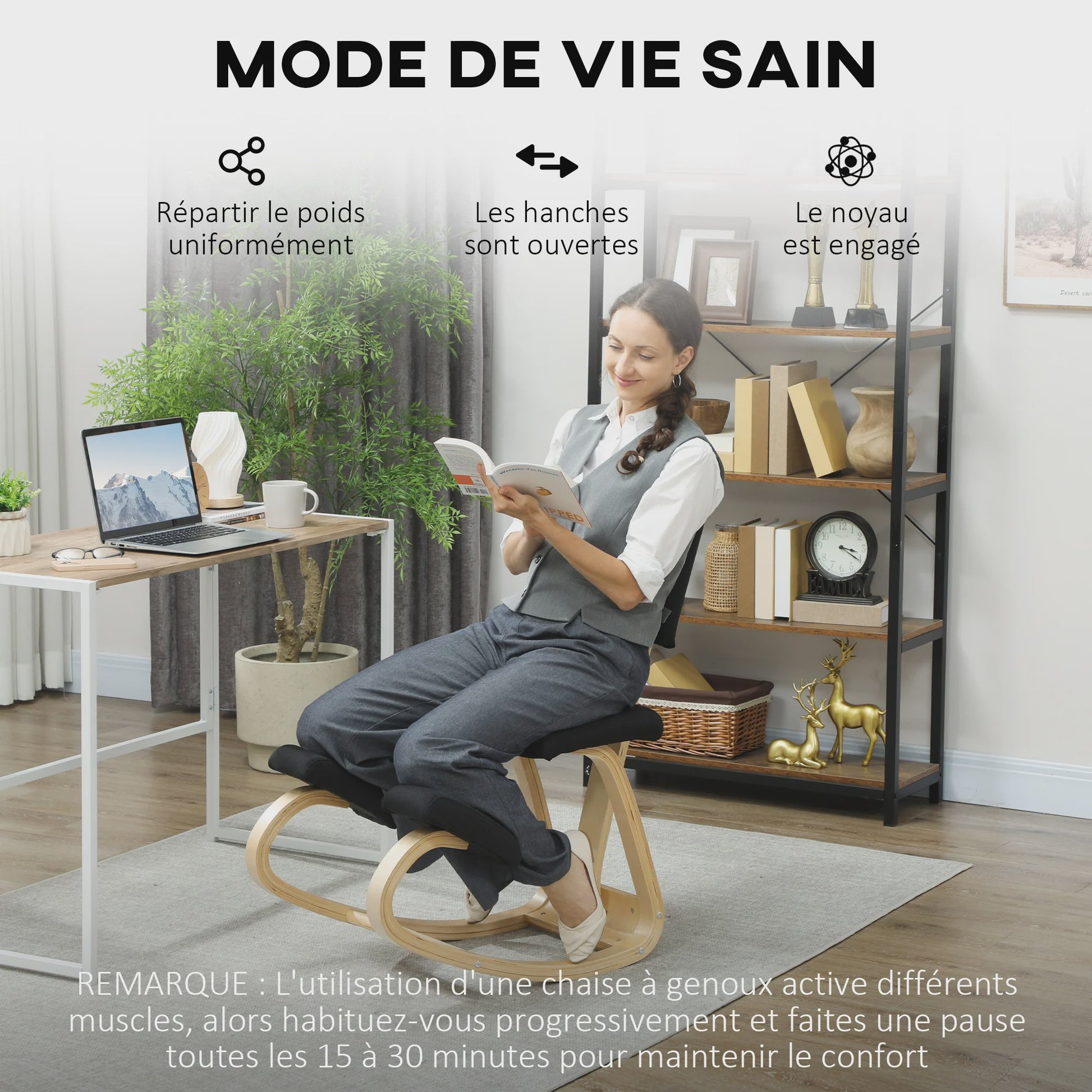 Ergonomische Kniekruk met Rugleuning - Verbeter uw Zithouding en Voorkom Rugklachten