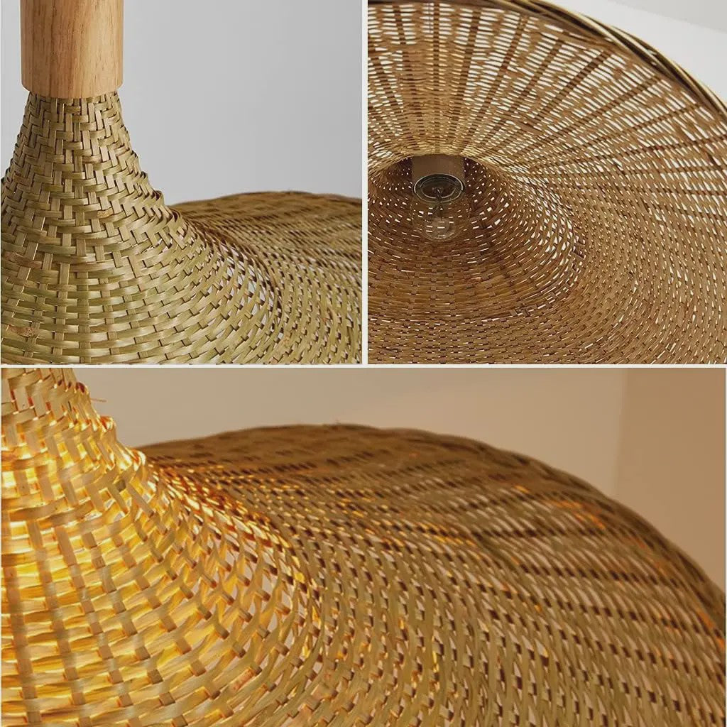 Klassieke Bamboe Hanglamp 50cm - Handgeweven Rotan Plafondlamp