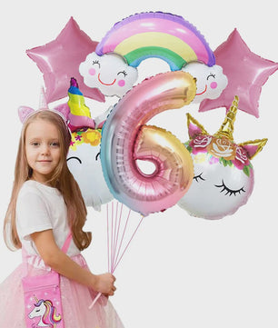 Reuze 3D Staande Eenhoorn Folieballon - Magische Regenboog & Wolk Decoratie voor Kinderfeestjes en Babyshowers