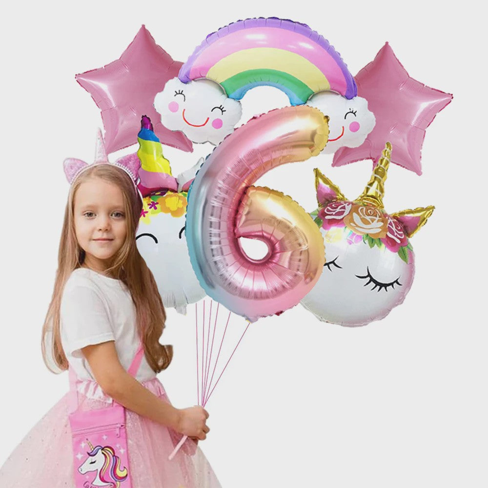 Reuze 3D Staande Eenhoorn Folieballon - Magische Regenboog & Wolk Decoratie voor Kinderfeestjes en Babyshowers