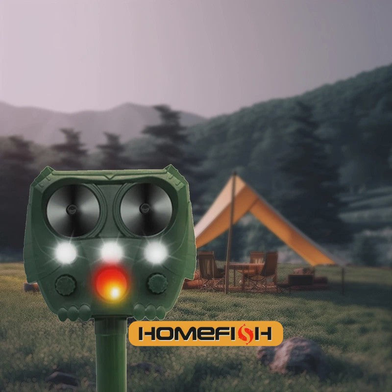 Solar Dier Afweerder Ultrasoon met LED Verlichting - Honden, Katten & Vogels Verjagen