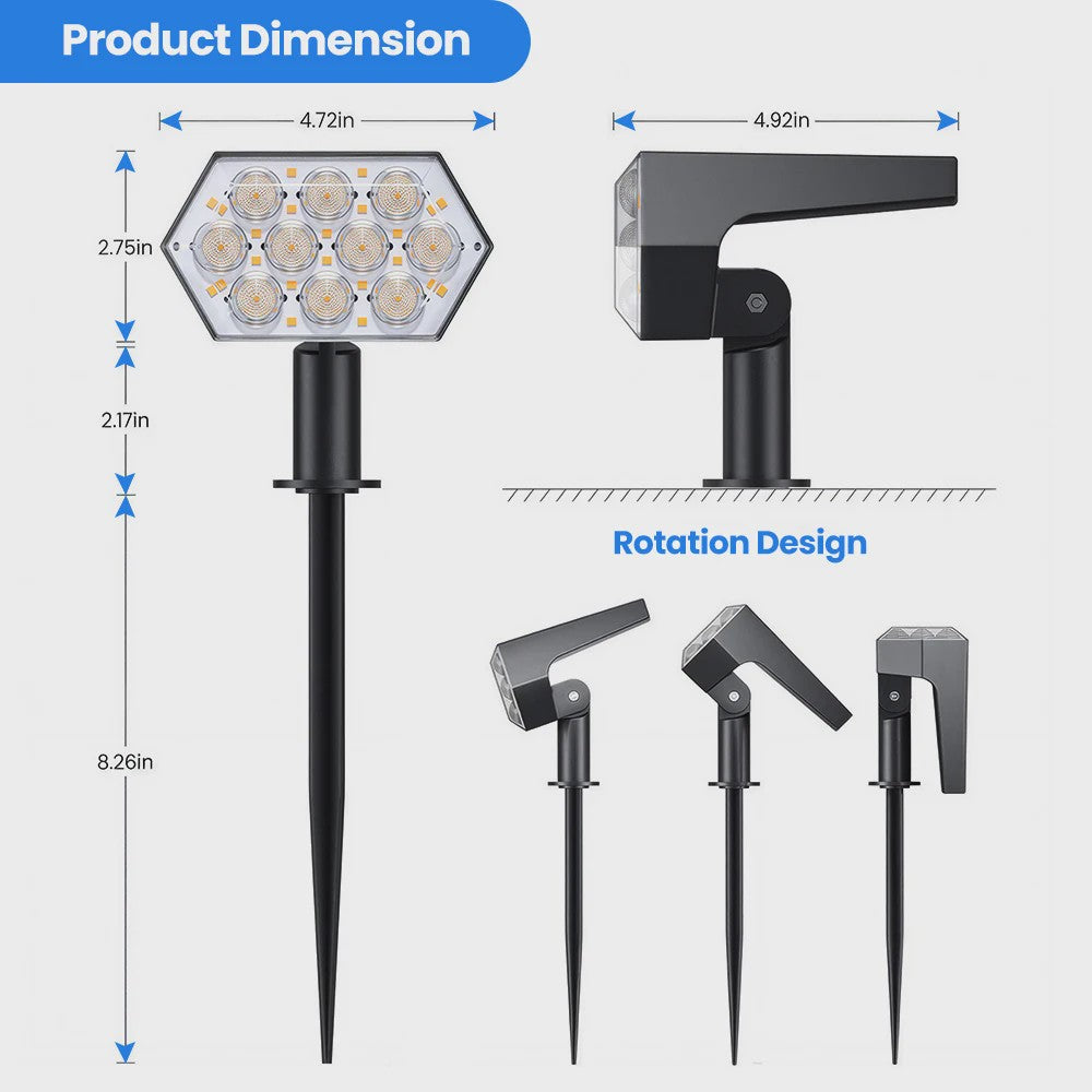 92 LED Solar Tuinspots - Waterdicht IP65, Buitenverlichting met Bewegingssensor