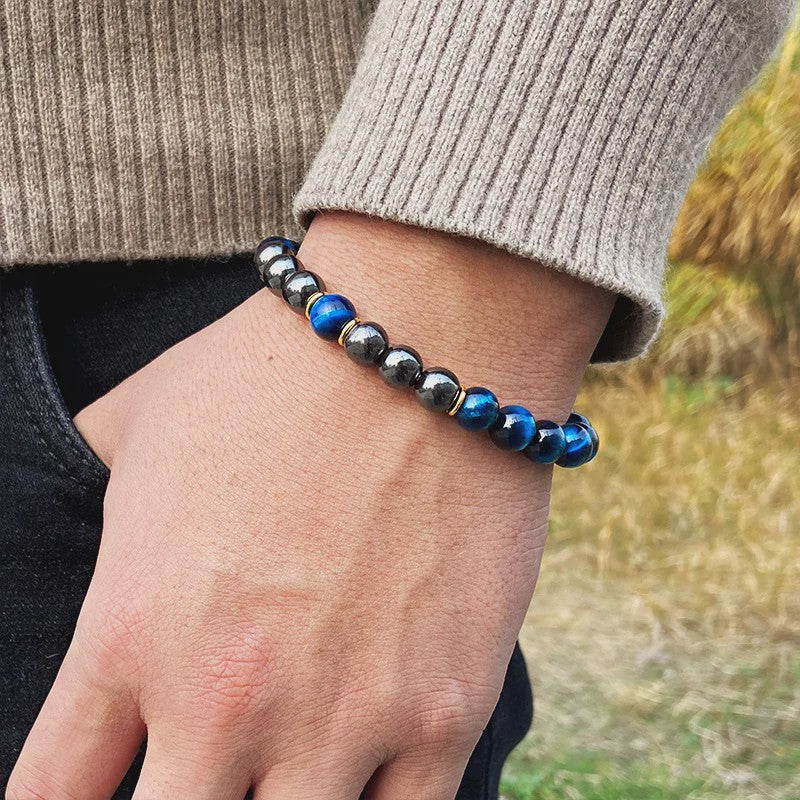 Handgemaakte Tijgeroog & Hematiet Kralen Armband - Energie & Meditatie Sieraden