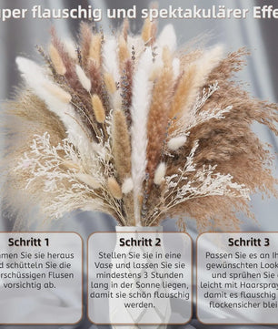 105 Delige Boho Stijl Pampasgras & Gedroogde Bloemen Decoratie Set