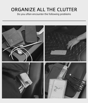 Universele Autostoel Opbergbox met Bekerhouder - Leer - Crevice Organizer