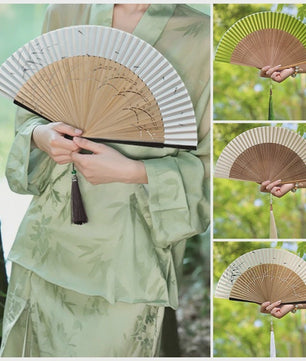 Elegante Chinese Stijl Vouwbare Handwaaier met Kwastje - Perfect voor Dans, Decoratie of Cadeau