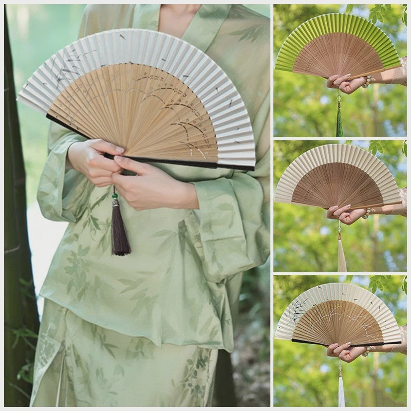 Elegante Chinese Stijl Vouwbare Handwaaier met Kwastje - Perfect voor Dans, Decoratie of Cadeau