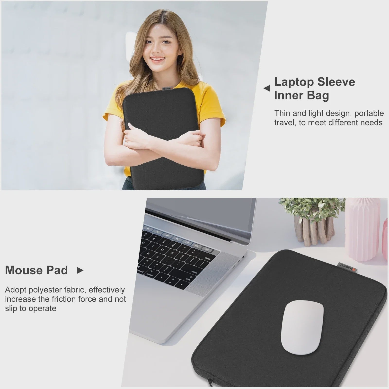 Schokbestendige Laptoptas Sleeve met Handvat - Bescherming voor 12.5 t/m 16.7 Inch Laptops