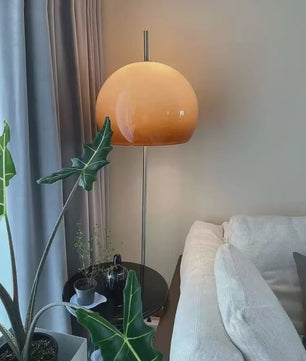 Retro Vloerlamp Mushroom Glas Gradient Oranje - Bauhaus Sfeerlamp voor Woonkamer & Slaapkamer