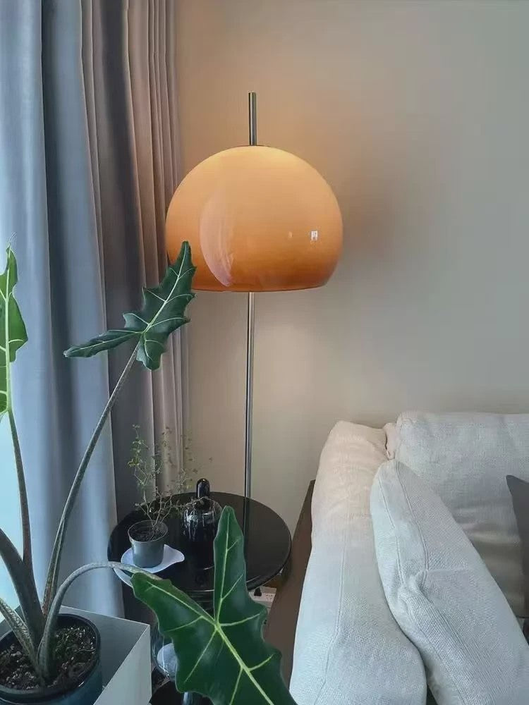 Retro Vloerlamp Mushroom Glas Gradient Oranje - Bauhaus Sfeerlamp voor Woonkamer & Slaapkamer