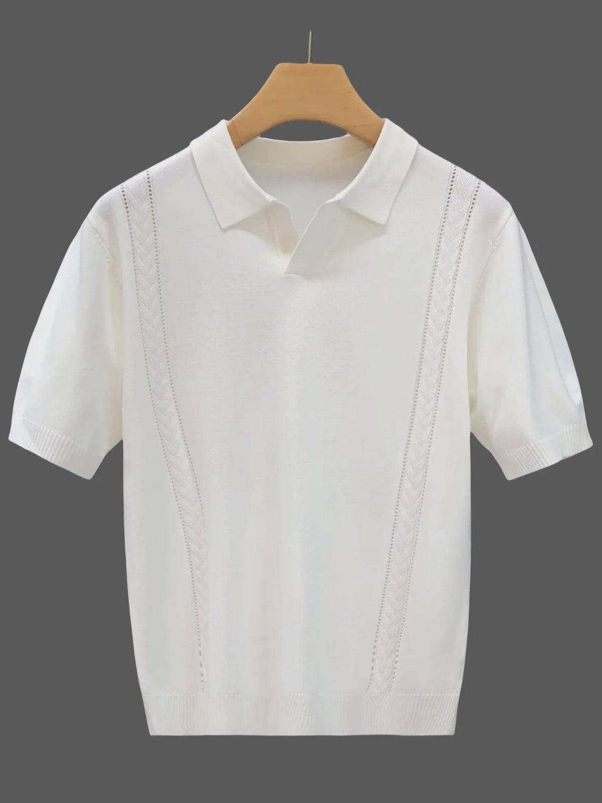 Luxe Gebreide Polo Heren - Zomer Ice Silk Korte Mouw