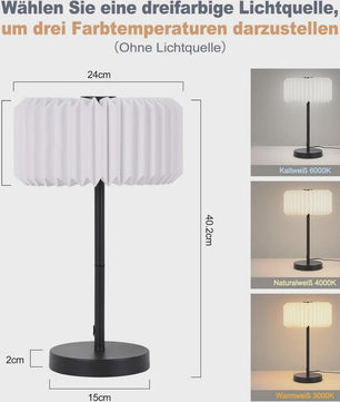 Vintage Design Tafellamp met Papieren Lampenkap - Sfeervolle Slaapkamerlamp