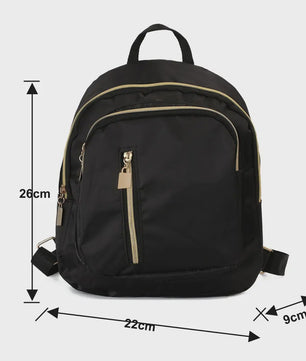 Stijlvolle Mini Rugzak Zwart - Nylon Daypack voor Dames en Heren, Ideaal voor Reizen