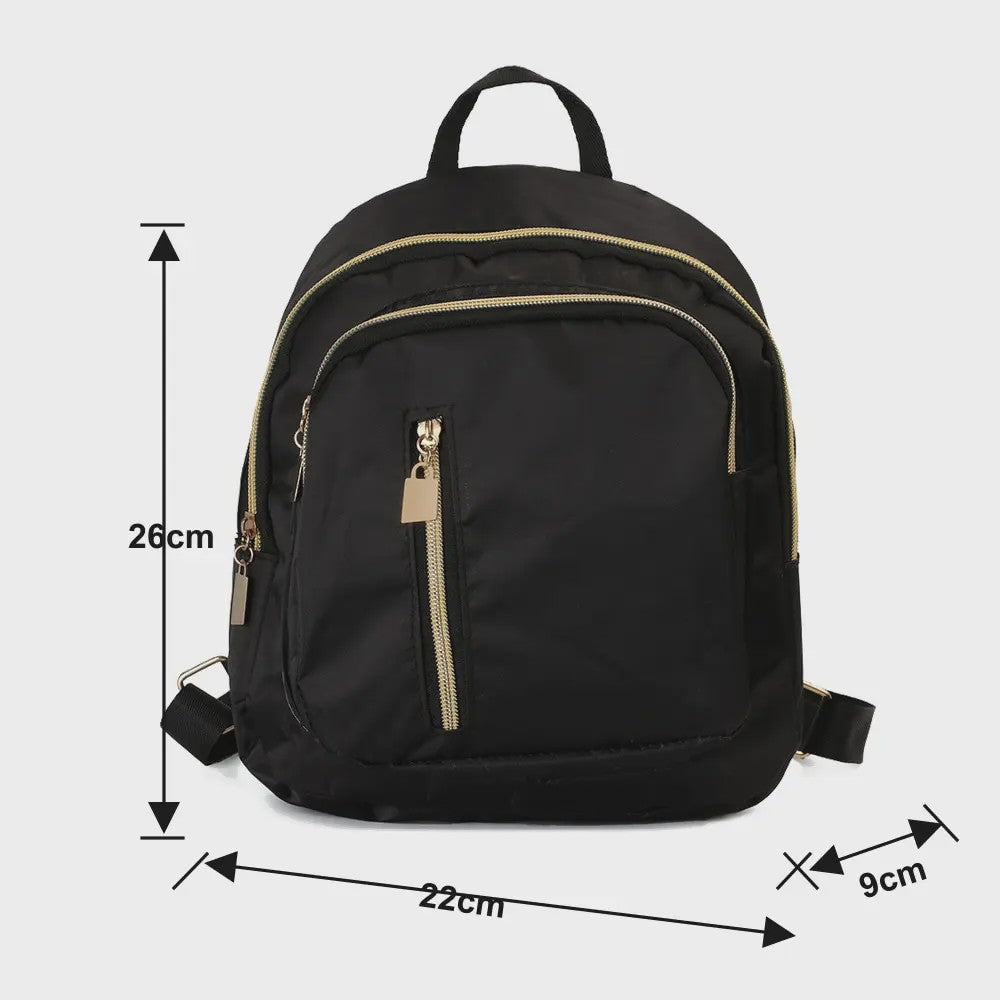 Stijlvolle Mini Rugzak Zwart - Nylon Daypack voor Dames en Heren, Ideaal voor Reizen
