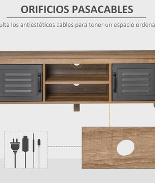 Homcom Tv Cabinet for 42" Televisions with 2 Doors and 2 Shelves 109X35X38Cm
