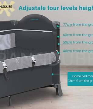 PANGDUBE 4-in-1 Multifunctioneel Babybedje: Wieg, Verschoontafel & Reisbed