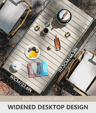 Opvouwbare Camping Tafel 'Egg Roll' - Draagbaar Carbon Staal met Draagtas voor Picknick & BBQ
