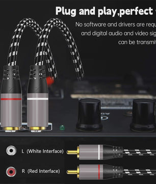 HIFI RCA Audiokabel 2RCA naar RCA - Stereo Audio Verbinding voor Home Theater, TV, Versterker
