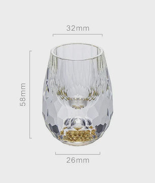 Luxe Kristallen Borrelglaasje met Dubbele Bodem en Gouden Folie - Perfect Cadeau