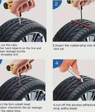 Noodbandreparatieset - Heavy-Duty Lijm & Rubberstrips voor Auto, Truck, Camper
