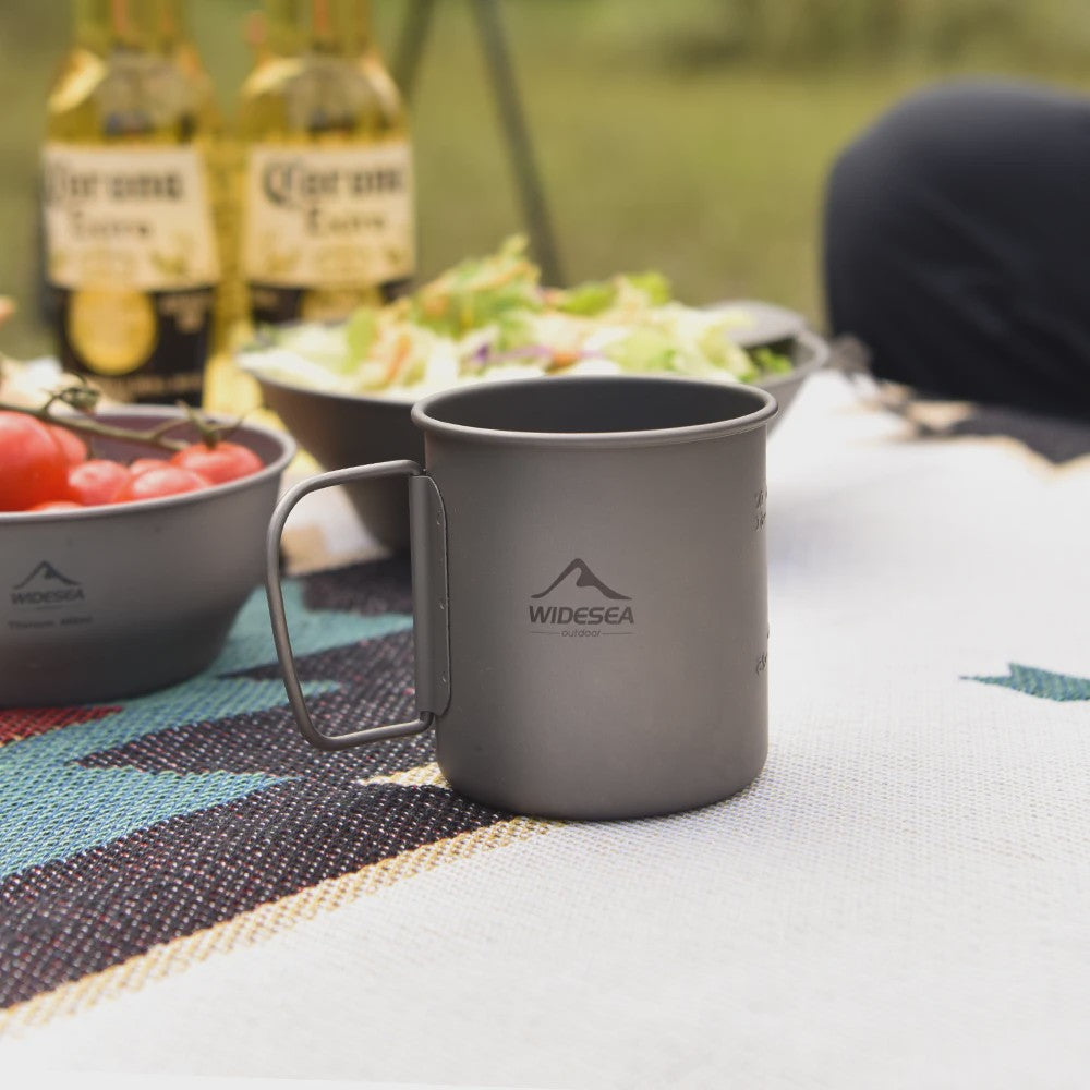Widesea Titanium Camping Mok - Lichtgewicht & Duurzaam Outdoor Tafelgerei