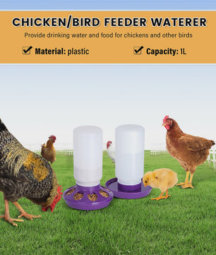 Automatische 1L Kippenvoerbak en Waterdispenser voor Kuikens en Vogels