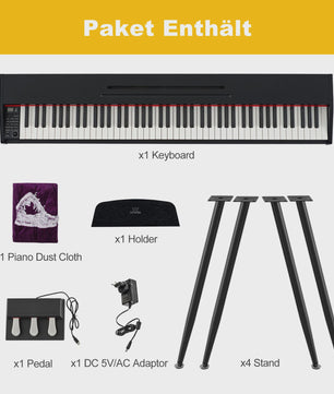 Digitale Piano 88 Toetsen met Hamer Mechaniek, 3 Pedalen en MIDI-USB