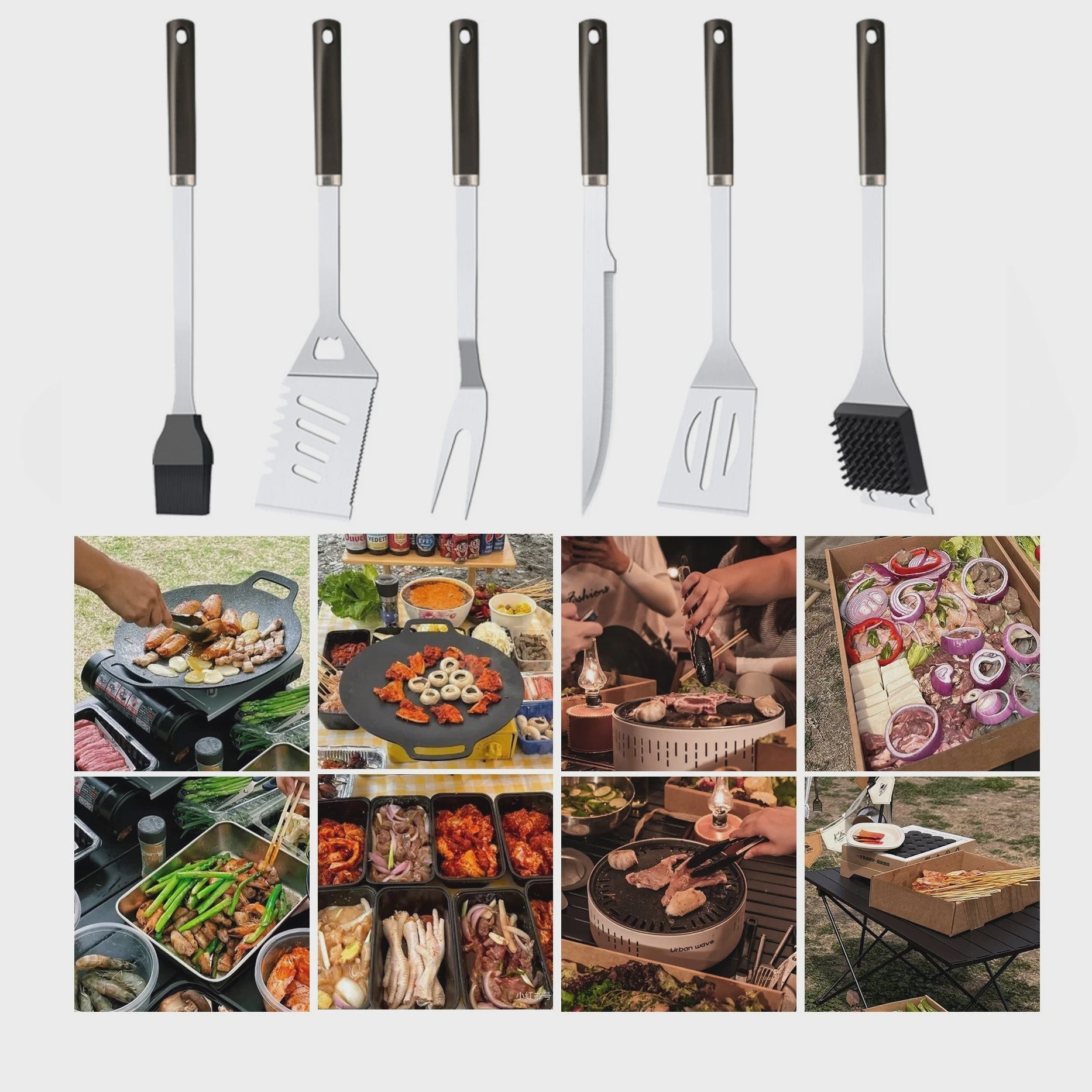 Complete Barbecue Set RVS - 15 Delig BBQ Gereedschap & Accessoires