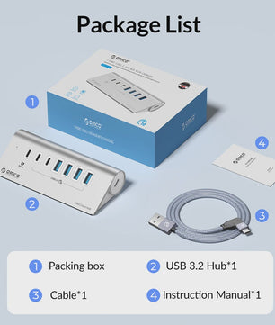 ORICO 10Gbps USB 3.2 Docking Station Hub met PD60W Opladen en 4/7 Poorten