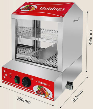 Professionele Hotdog Warmer & Vitrine - 27L - Temperatuurregeling