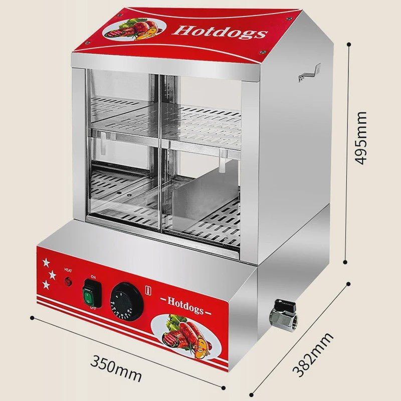 Professionele Hotdog Warmer & Vitrine - 27L - Temperatuurregeling