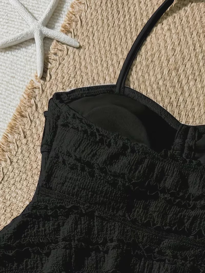 Zwemset Meisjes 2-delig Effen Kleur Tankini Badpak voor 8-16 Jaar - Zomer Strand Outfit