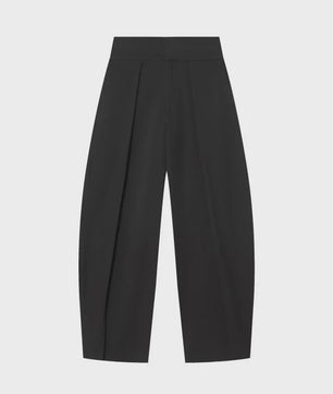 Dames Wide Leg Pantalon met Hoge Taille en Retro Plissé - Casual & Werk