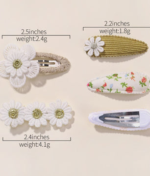 Set van 5 Schattige Baby Haarclipjes voor Meisjes met Bloemen en Leuke Designs